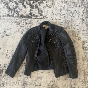 Michael kors leather biker jacket